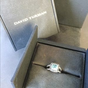 David Yurman Blue Topaz Petite Albion Ring